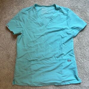 Figs Teal Two-Pocket Scrub Top